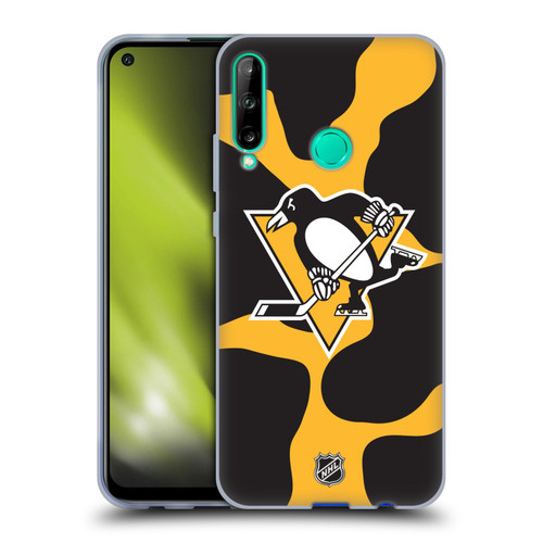 NHL Pittsburgh Penguins Cow Pattern Soft Gel Case for Huawei P40 lite E