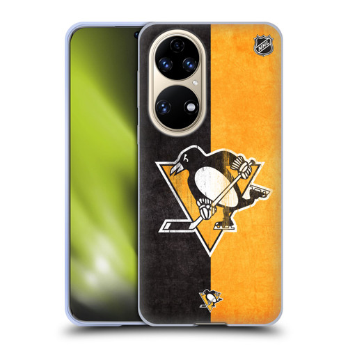 NHL Pittsburgh Penguins Half Distressed Soft Gel Case for Huawei P50