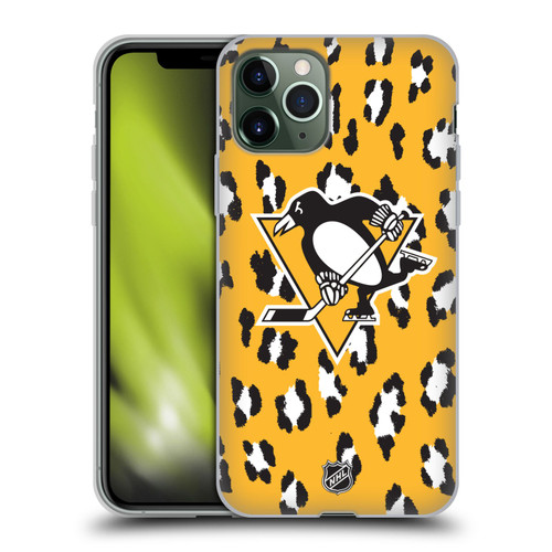 NHL Pittsburgh Penguins Leopard Patten Soft Gel Case for Apple iPhone 11 Pro