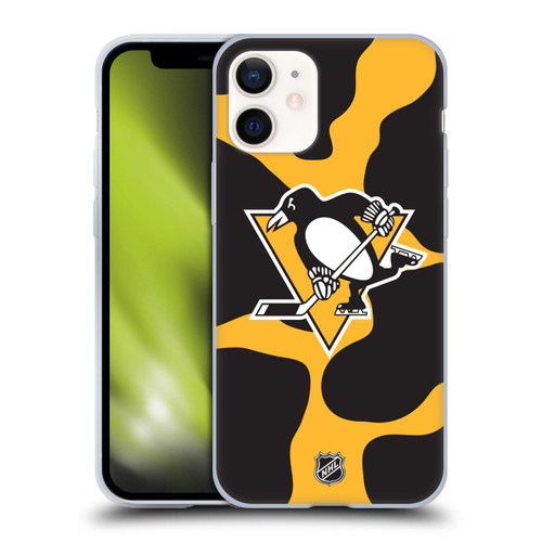 NHL Pittsburgh Penguins Cow Pattern Soft Gel Case for Apple iPhone 12 Mini
