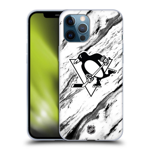 NHL Pittsburgh Penguins Marble Soft Gel Case for Apple iPhone 12 Pro Max