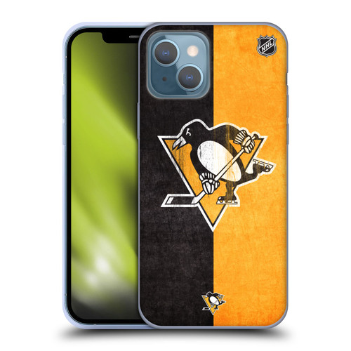 NHL Pittsburgh Penguins Half Distressed Soft Gel Case for Apple iPhone 13