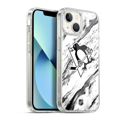 NHL Pittsburgh Penguins Marble Soft Gel Case for Apple iPhone 13