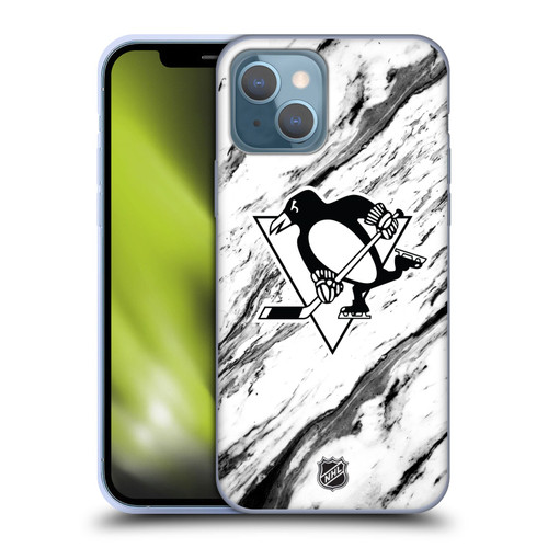 NHL Pittsburgh Penguins Marble Soft Gel Case for Apple iPhone 13
