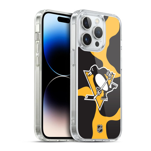 NHL Pittsburgh Penguins Cow Pattern Soft Gel Case for Apple iPhone 13 Pro & MagSafe