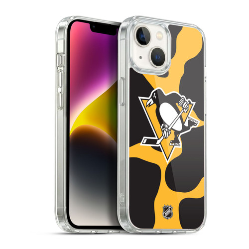 NHL Pittsburgh Penguins Cow Pattern Soft Gel Case for Apple iPhone 14