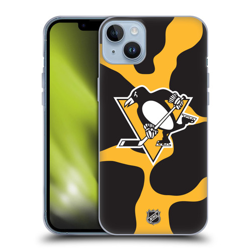 NHL Pittsburgh Penguins Cow Pattern Soft Gel Case for Apple iPhone 14 Plus