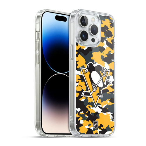 NHL Pittsburgh Penguins Camouflage Soft Gel Case for Apple iPhone 14 Pro Max & MagSafe