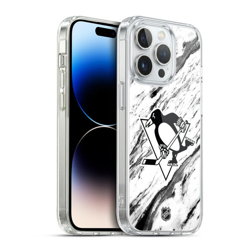 NHL Pittsburgh Penguins Marble Soft Gel Case for Apple iPhone 14 Pro & MagSafe