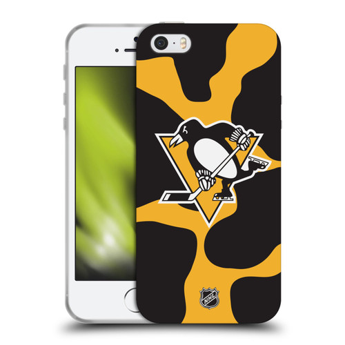 NHL Pittsburgh Penguins Cow Pattern Soft Gel Case for Apple iPhone 5 / 5s / iPhone SE 2016
