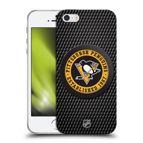 NHL Pittsburgh Penguins Puck Texture Soft Gel Case for Apple iPhone 5 / 5s / iPhone SE 2016