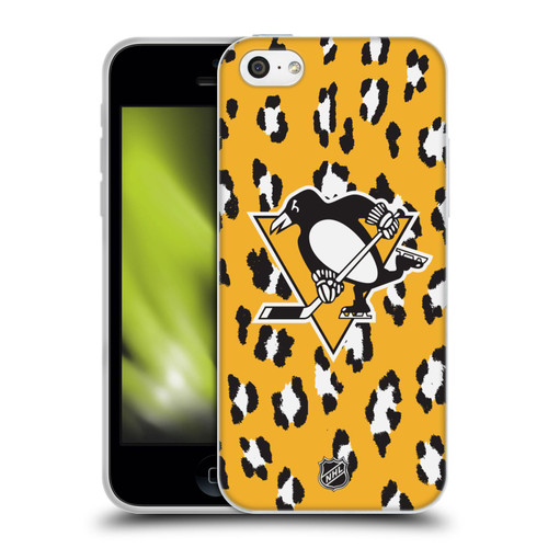 NHL Pittsburgh Penguins Leopard Pattern Soft Gel Case for Apple iPhone 5c