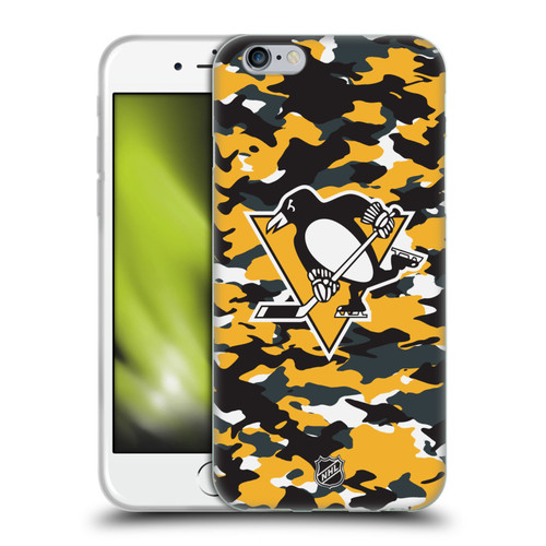 NHL Pittsburgh Penguins Camouflage Soft Gel Case for Apple iPhone 6 / iPhone 6s