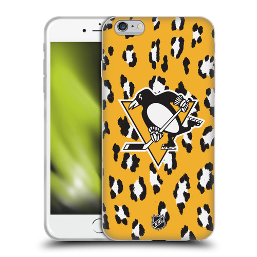 NHL Pittsburgh Penguins Leopard Patten Soft Gel Case for Apple iPhone 6 Plus / iPhone 6s Plus