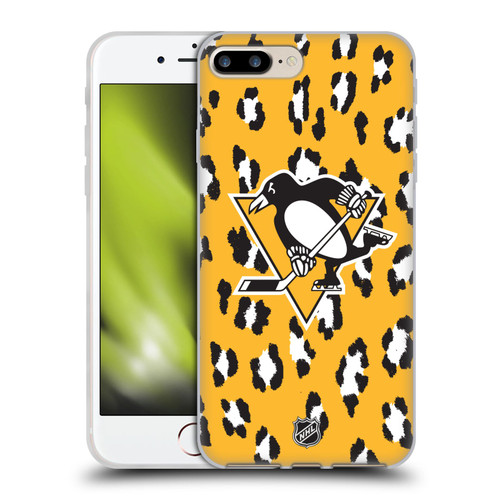 NHL Pittsburgh Penguins Leopard Patten Soft Gel Case for Apple iPhone 7 Plus / iPhone 8 Plus