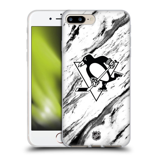NHL Pittsburgh Penguins Marble Soft Gel Case for Apple iPhone 7 Plus / iPhone 8 Plus