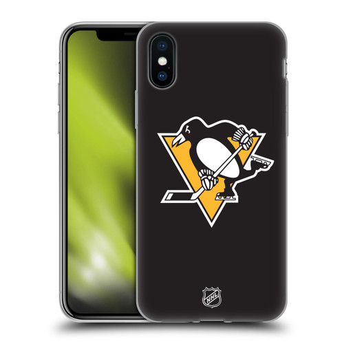 NHL Pittsburgh Penguins Plain Soft Gel Case for Apple iPhone X / iPhone XS