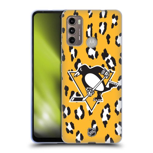 NHL Pittsburgh Penguins Leopard Patten Soft Gel Case for Motorola Moto G60 / Moto G40 Fusion