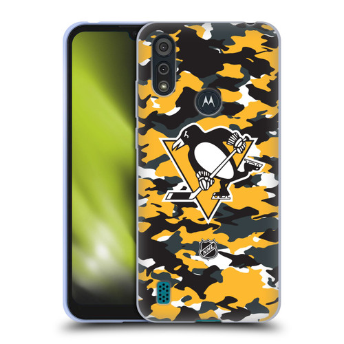 NHL Pittsburgh Penguins Camouflage Soft Gel Case for Motorola Moto E6s (2020)