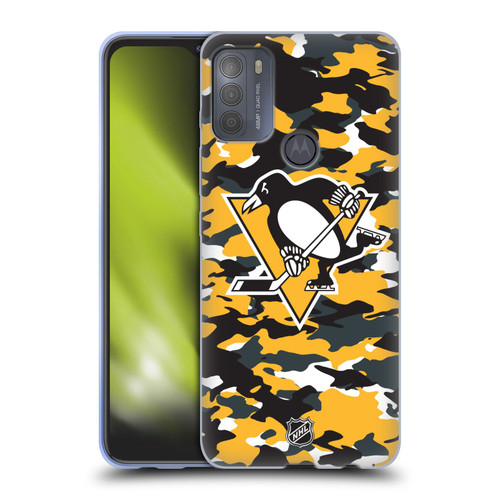 NHL Pittsburgh Penguins Camouflage Soft Gel Case for Motorola Moto G50