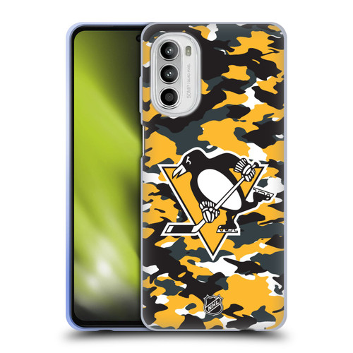 NHL Pittsburgh Penguins Camouflage Soft Gel Case for Motorola Moto G52