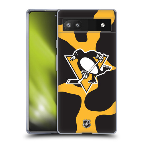NHL Pittsburgh Penguins Cow Pattern Soft Gel Case for Google Pixel 6a