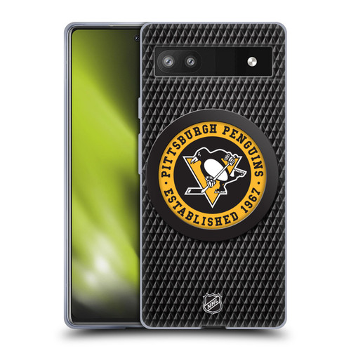 NHL Pittsburgh Penguins Puck Texture Soft Gel Case for Google Pixel 6a