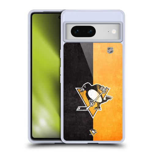 NHL Pittsburgh Penguins Half Distressed Soft Gel Case for Google Pixel 7