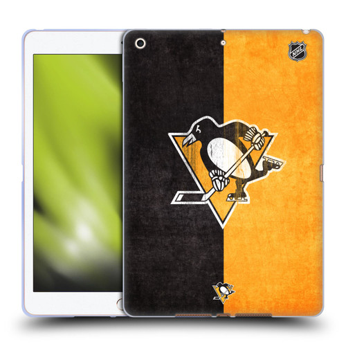 NHL Pittsburgh Penguins Half Distressed Soft Gel Case for Apple iPad 10.2 2019/2020/2021