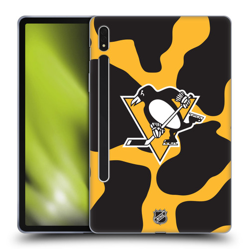 NHL Pittsburgh Penguins Cow Pattern Soft Gel Case for Samsung Galaxy Tab S8