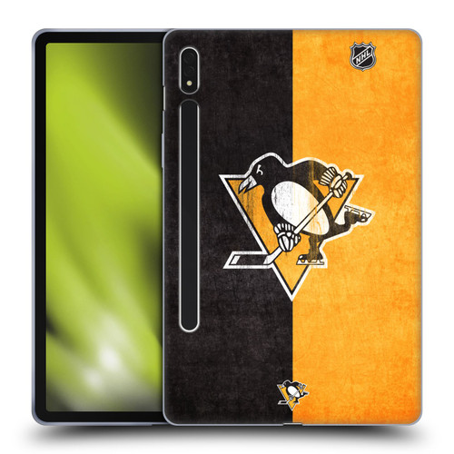 NHL Pittsburgh Penguins Half Distressed Soft Gel Case for Samsung Galaxy Tab S8