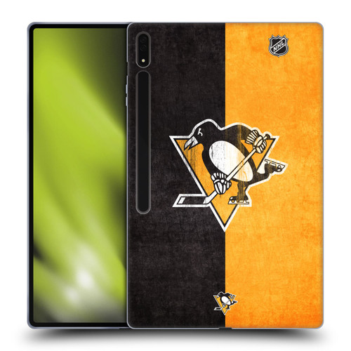 NHL Pittsburgh Penguins Half Distressed Soft Gel Case for Samsung Galaxy Tab S8 Ultra
