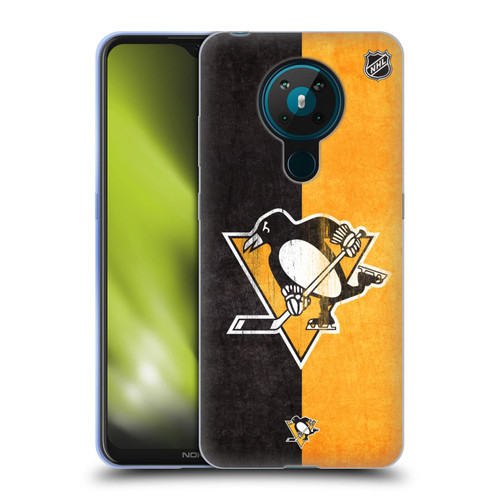 NHL Pittsburgh Penguins Half Distressed Soft Gel Case for Nokia 5.3
