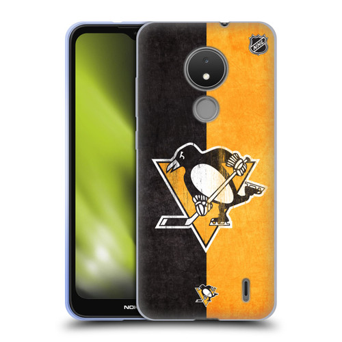NHL Pittsburgh Penguins Half Distressed Soft Gel Case for Nokia C21