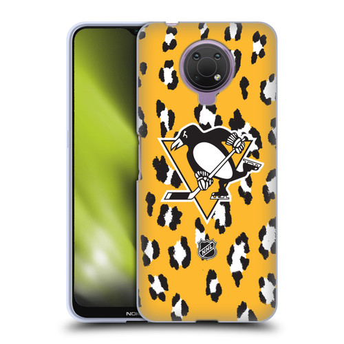NHL Pittsburgh Penguins Leopard Pattern Soft Gel Case for Nokia G10