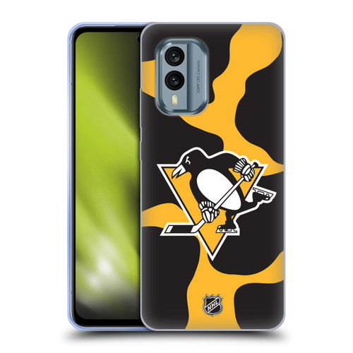 NHL Pittsburgh Penguins Cow Pattern Soft Gel Case for Nokia X30