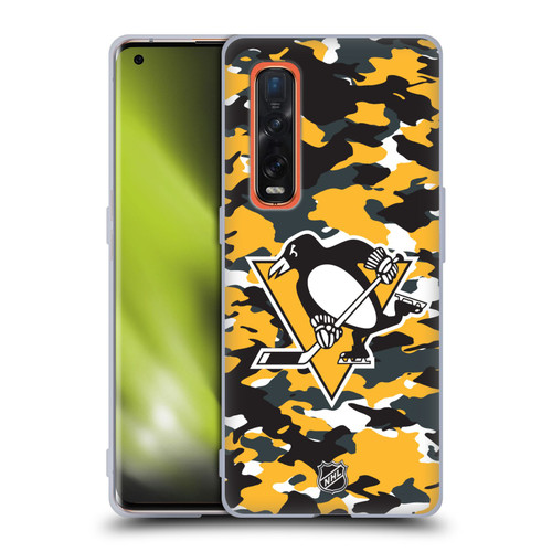 NHL Pittsburgh Penguins Camouflage Soft Gel Case for OPPO Find X2 Pro 5G