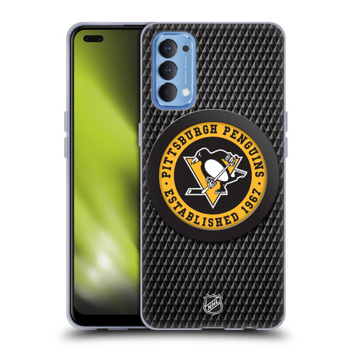 NHL Pittsburgh Penguins Puck Texture Soft Gel Case for OPPO Reno 4 5G