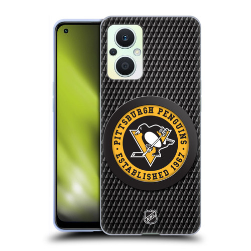 NHL Pittsburgh Penguins Puck Texture Soft Gel Case for OPPO Reno8 Lite