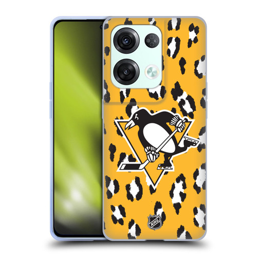 NHL Pittsburgh Penguins Leopard Patten Soft Gel Case for OPPO Reno8 Pro
