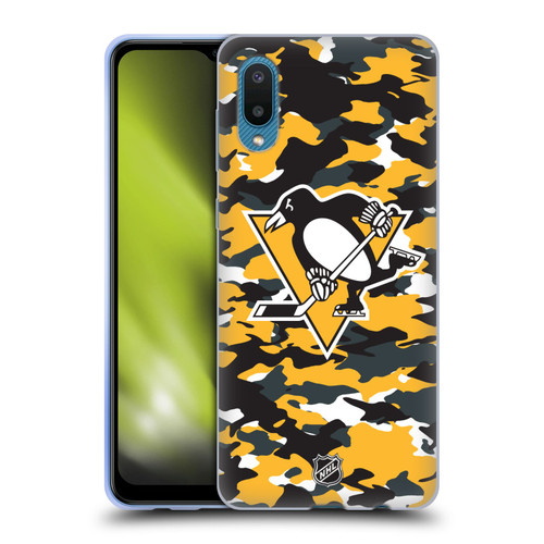 NHL Pittsburgh Penguins Camouflage Soft Gel Case for Samsung Galaxy A02/M02 (2021)