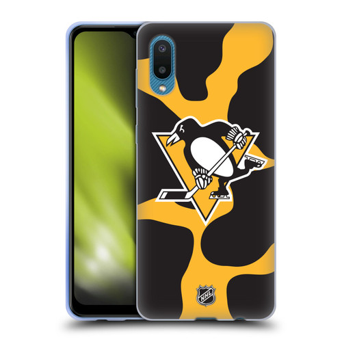 NHL Pittsburgh Penguins Cow Pattern Soft Gel Case for Samsung Galaxy A02/M02 (2021)