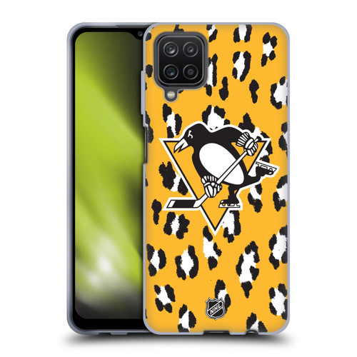 NHL Pittsburgh Penguins Leopard Pattern Soft Gel Case for Samsung Galaxy A12 (2020)
