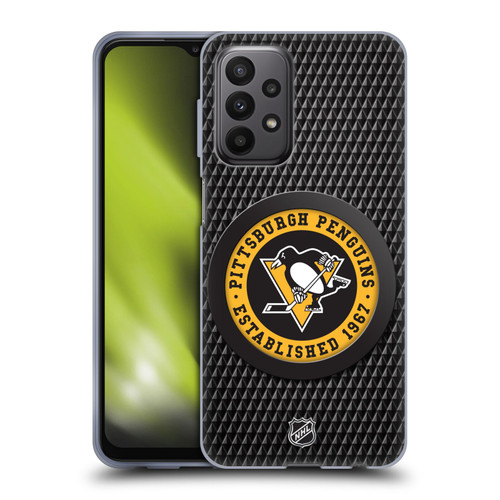NHL Pittsburgh Penguins Puck Texture Soft Gel Case for Samsung Galaxy A23 / 5G (2022)