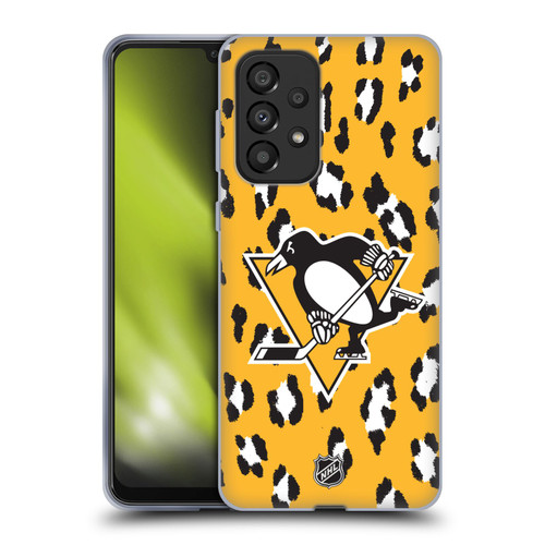 NHL Pittsburgh Penguins Leopard Pattern Soft Gel Case for Samsung Galaxy A33 5G (2022)