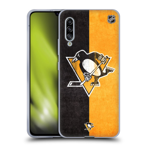 NHL Pittsburgh Penguins Half Distressed Soft Gel Case for Samsung Galaxy A90 5G (2019)