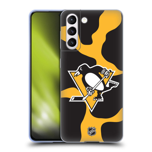 NHL Pittsburgh Penguins Cow Pattern Soft Gel Case for Samsung Galaxy S21 5G