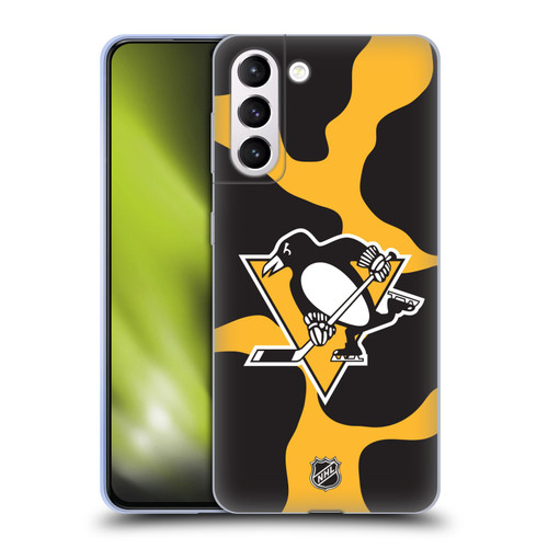 NHL Pittsburgh Penguins Cow Pattern Soft Gel Case for Samsung Galaxy S21+ 5G