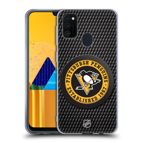 NHL Pittsburgh Penguins Puck Texture Soft Gel Case for Samsung Galaxy M30s (2019)/M21 (2020)