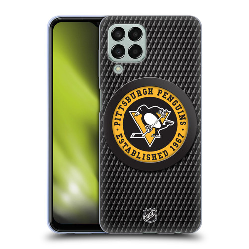 NHL Pittsburgh Penguins Puck Texture Soft Gel Case for Samsung Galaxy M33 (2022)